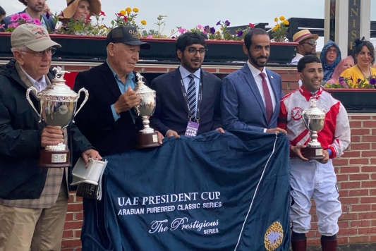 دايموند جيم يتوج بلقب كأس رئيس الدولة للخيول العربية